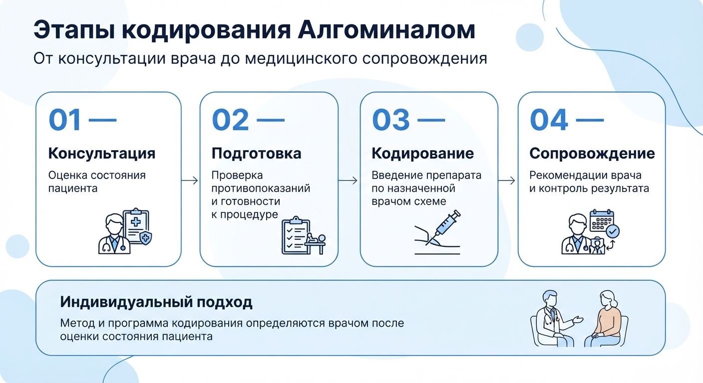 Кодирование препаратом «Алгоминал» в Сорочинске инфографика